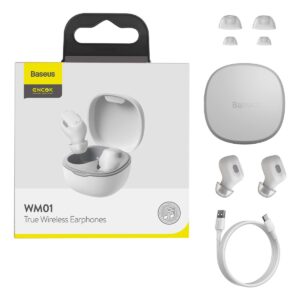 Безжични слушалки Baseus Encok WM01 TWS Bluetooth 5.3 NGTW240002 - бели