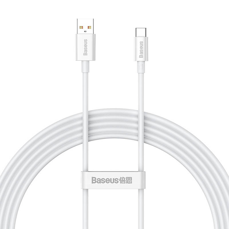 Кабел Baseus Superior USB към USB-C 100W 2м P10320102214-03 - бял - Image 2