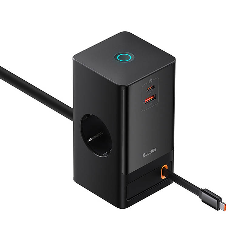 Универсално зарядно/разклонител Baseus PowerCombo Digital 65W OS PSLR000301 - черно - Image 3