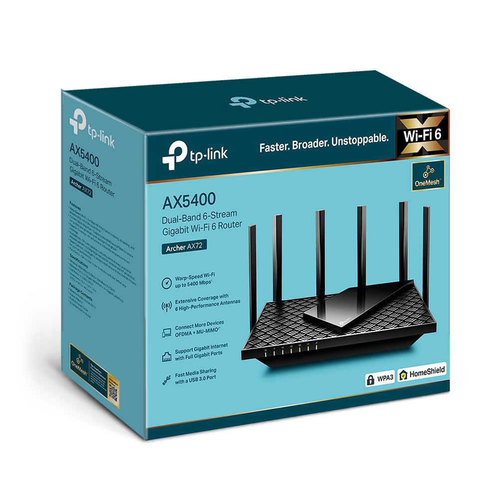 Двулентов Gigabit Wi-Fi 6 рутер TP-Link Archer AX72 AX5400 - Image 5