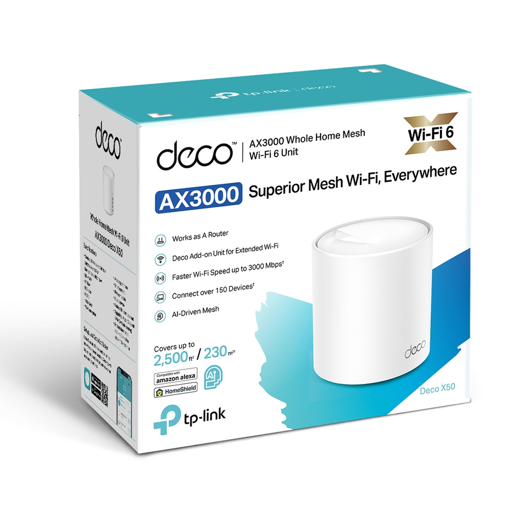 Безжична Wi-fi 6 Mesh система TP-Link Deco X50(1-pack) AX3000 - Image 5
