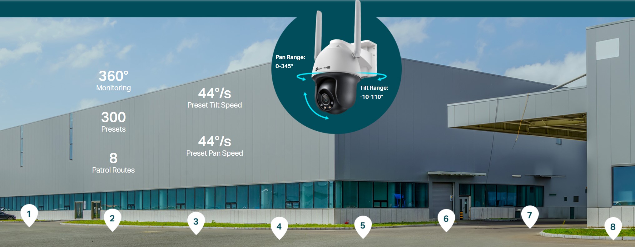 4MP външна пълноцветна панорамна и наклонена мрежова камера TP-Link VIGI C540-4G - Image 5