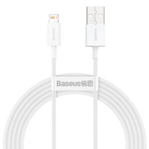 Кабел Baseus Superior USB-А към Lightning, 1м, бял