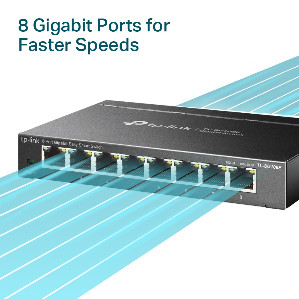 8-портов гигабитов комутатор TP-Link TL-SG108E Easy Smart - Image 5