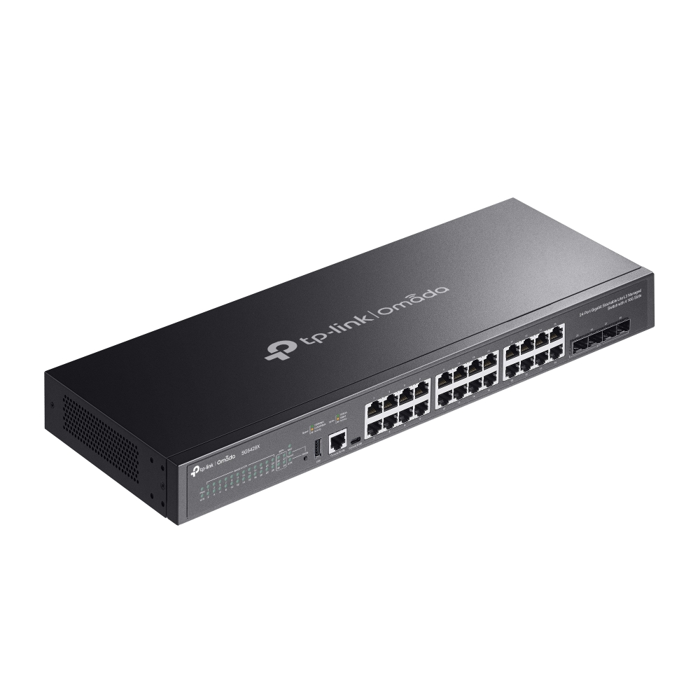 24-портов гигабит L3 управляем комутатор TP-Link Omada SG5428X с 4×10G слота - Image 4