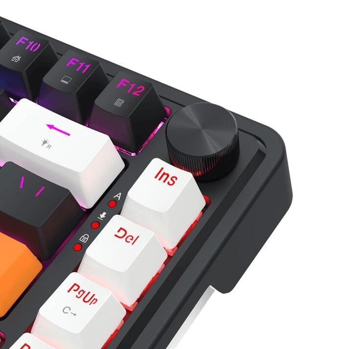 Геймърска механична клавиатура Redragon Landshaker K714BWO-RGB с RGB осветление - черно/бяло - Image 3