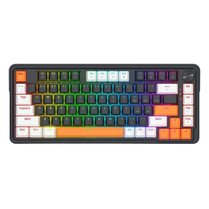 Геймърска механична клавиатура Redragon Landshaker K714BWO-RGB с RGB осветление - черно/бяло