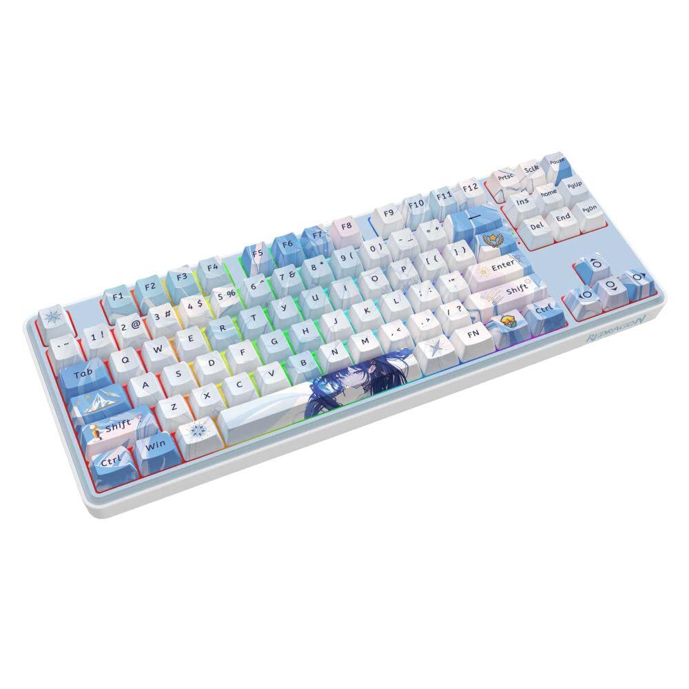 Геймърска Bluetooth и безжична механична клавиатура Redragon Star Blade Pro K707AK-RGB-PRO - бяла - Image 3