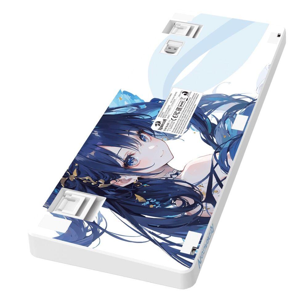 Геймърска Bluetooth и безжична механична клавиатура Redragon Star Blade Pro K707AK-RGB-PRO - бяла - Image 5