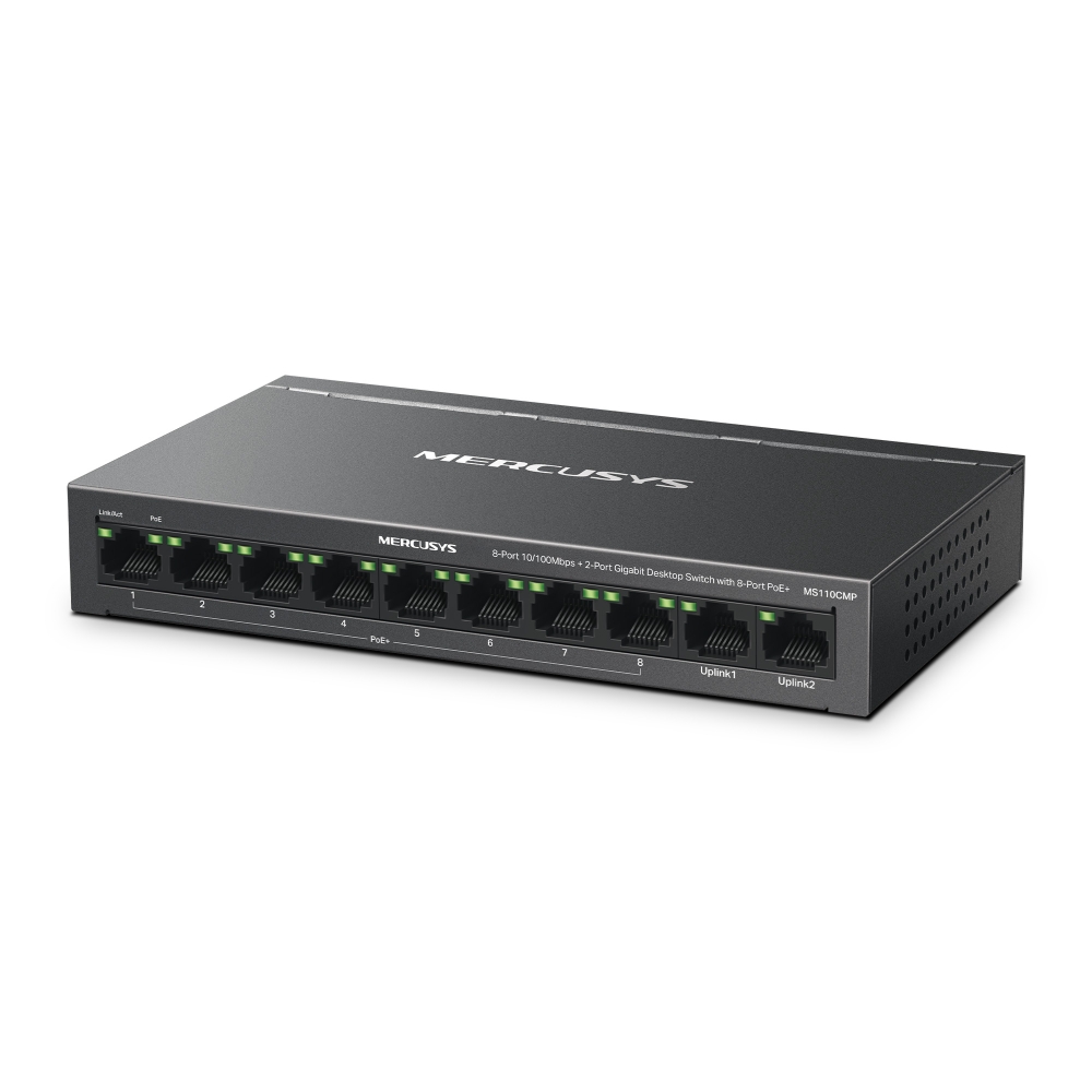10-портов Gigabit Desktop комутатор с 8-Port PoE+ Mercusys MS110CMP - Image 3