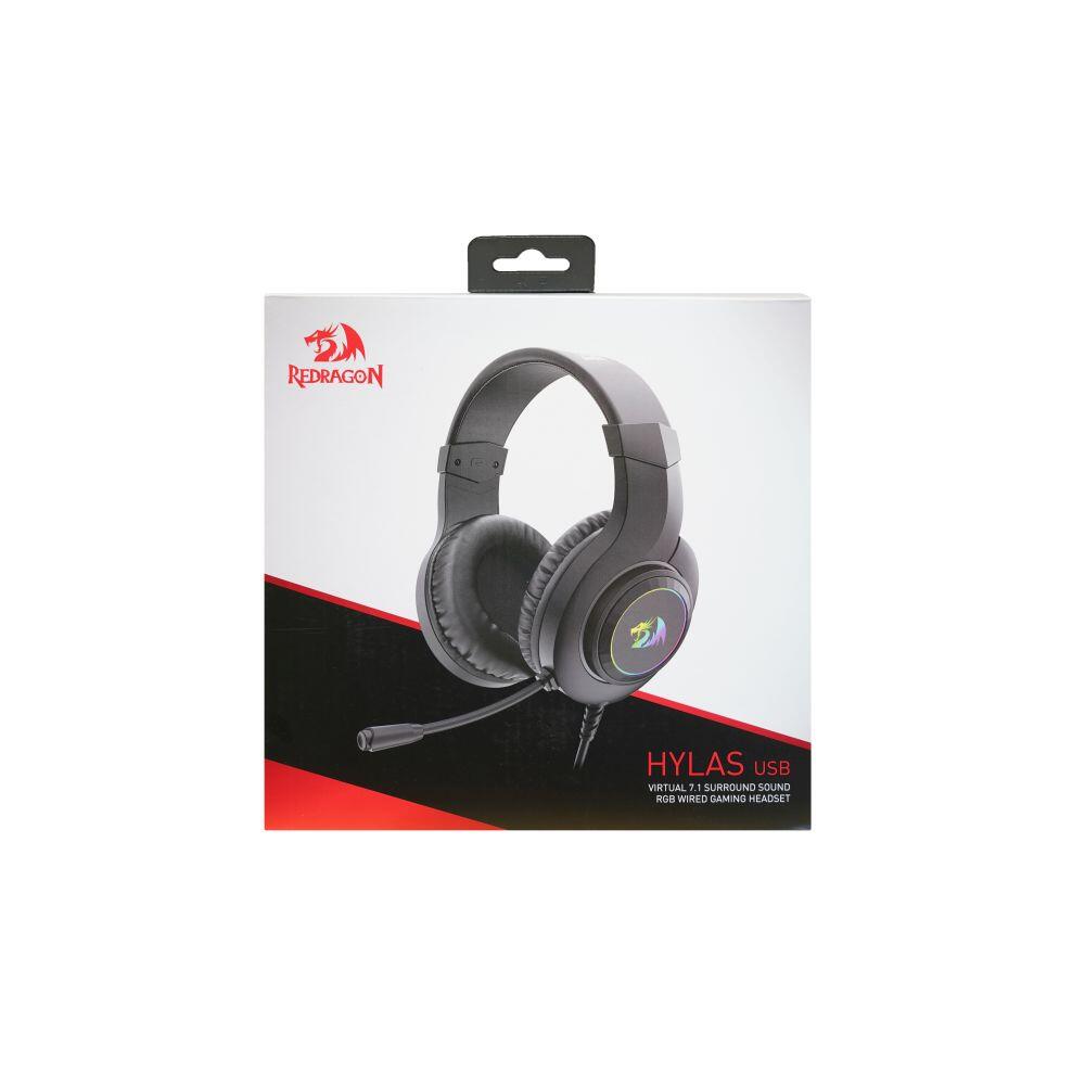 Геймърски слушалки Redragon Hylas H371-RGB USB RGB осветление - черни - Image 5