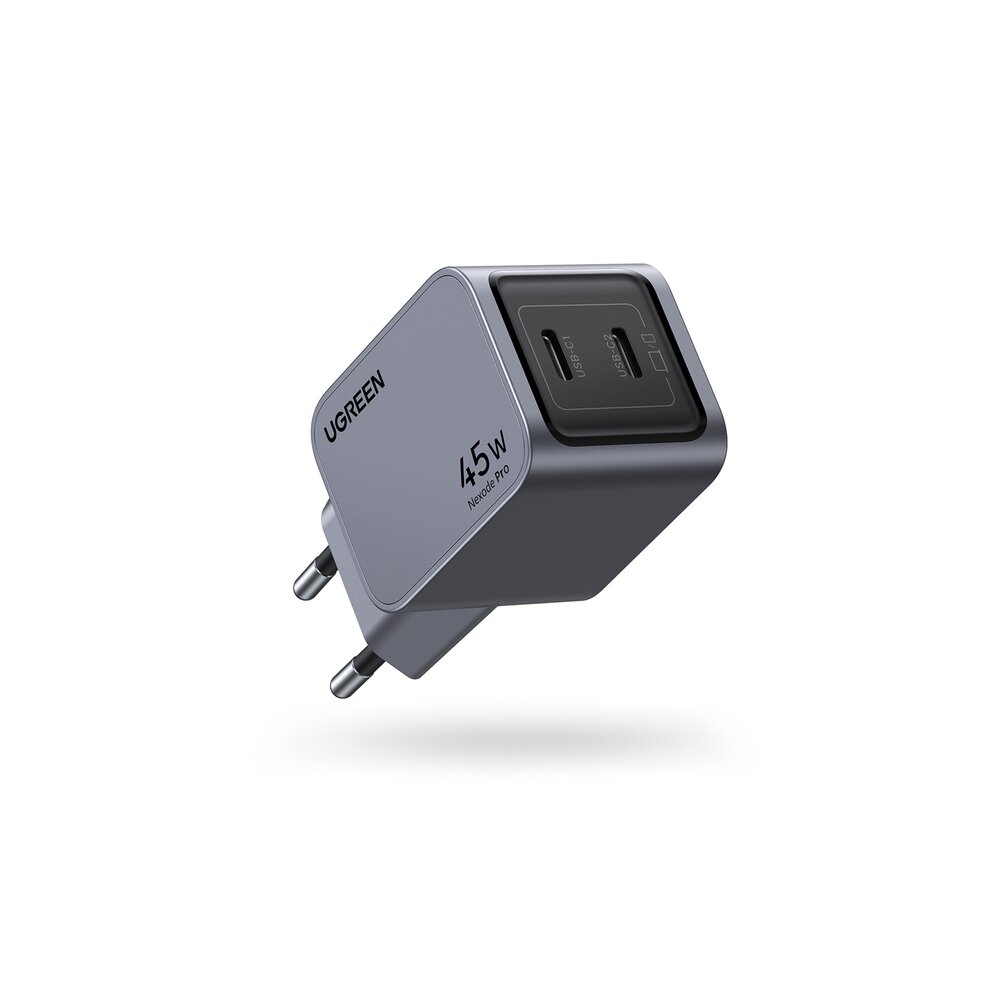 Зарядно устройство Ugreen X707 NEXODE PRO 35008, 220V 2xUSB-C, GaN, 45W