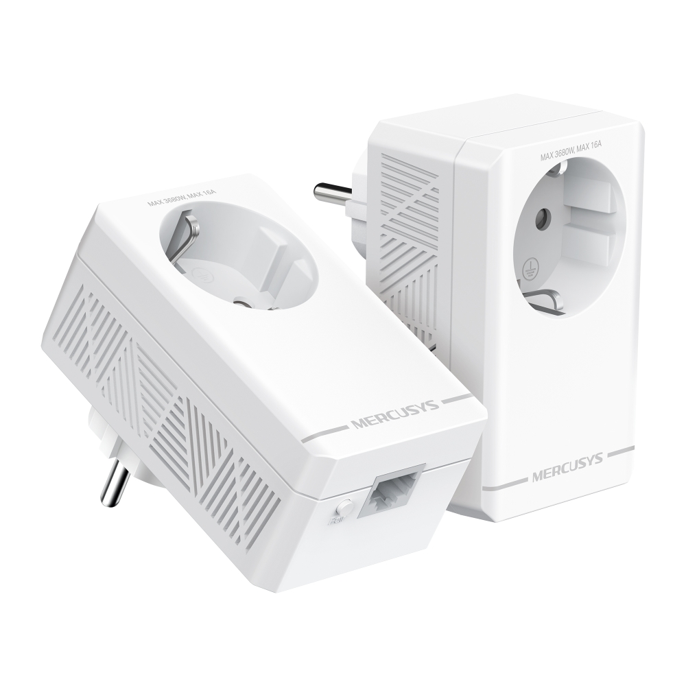 Стартов комплект Gigabit Passthrough Powerline адаптери Mercusys MP500P KIT AV1000