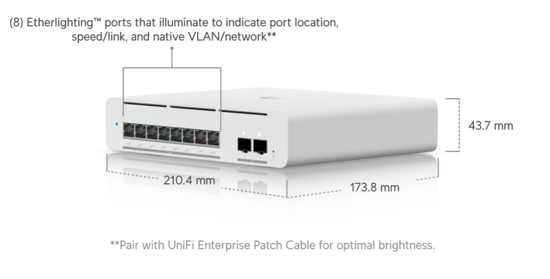 Комутатор Ubiquiti UniFi Switch Pro-XG-8-PoE (155W) USW-Pro-XG-8-PoE - Image 5