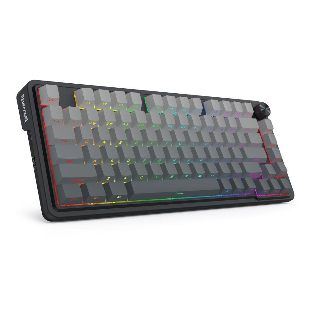 Bluetooth и безжична механична геймърска клавиатура Redragon Ucal Pro K673SP-RGB-PRO, RGB осветление - черна със сив градиент - Image 2