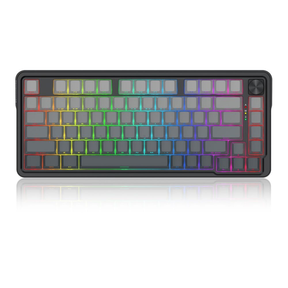 Bluetooth и безжична механична геймърска клавиатура Redragon Ucal Pro K673SP-RGB-PRO, RGB осветление - черна със сив градиент