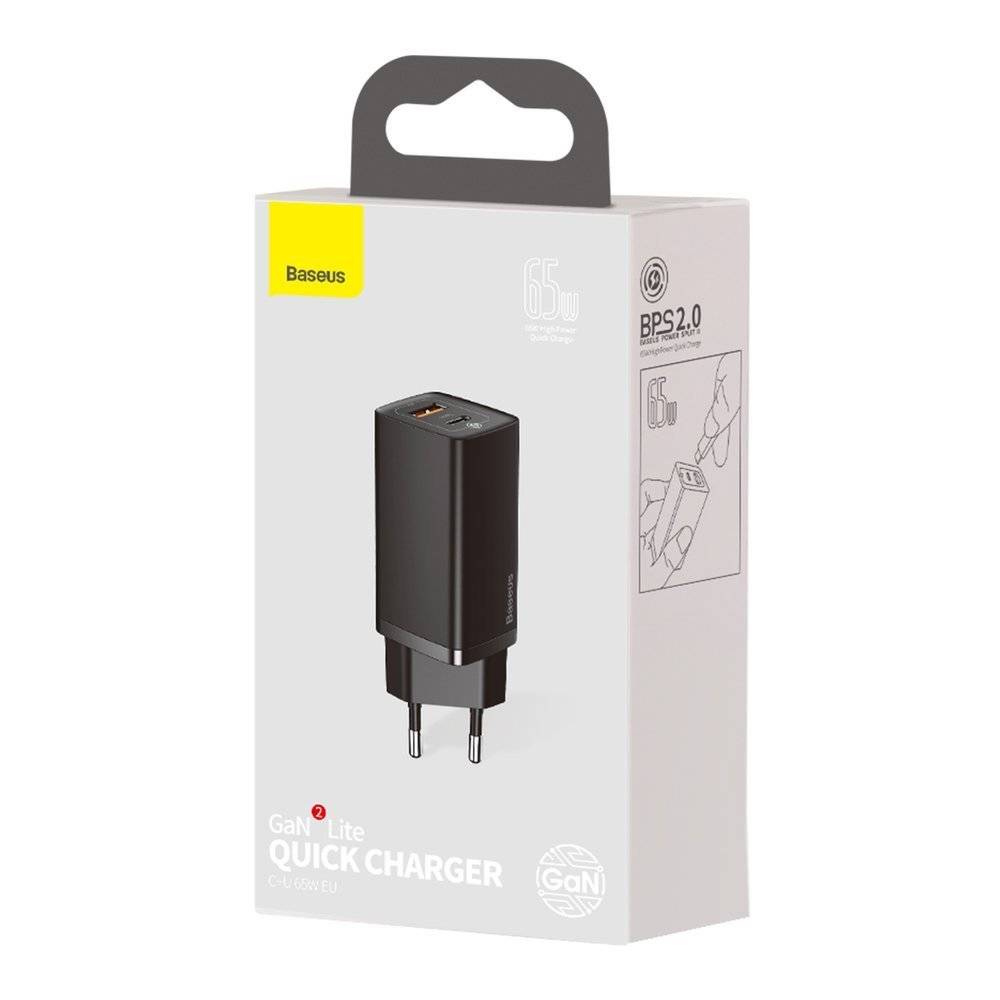Зарядно устройство Baseus CCGAN2L-B01 GaN2 Lite Fast 65W черно - Image 5