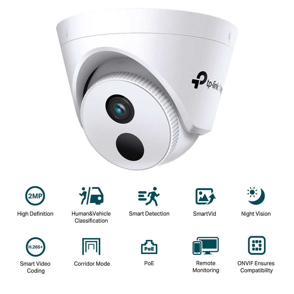 2MP IR куполна мрежова камераTP-Link Turret Network Camera VIGI C420I(2.8mm) - Image 2