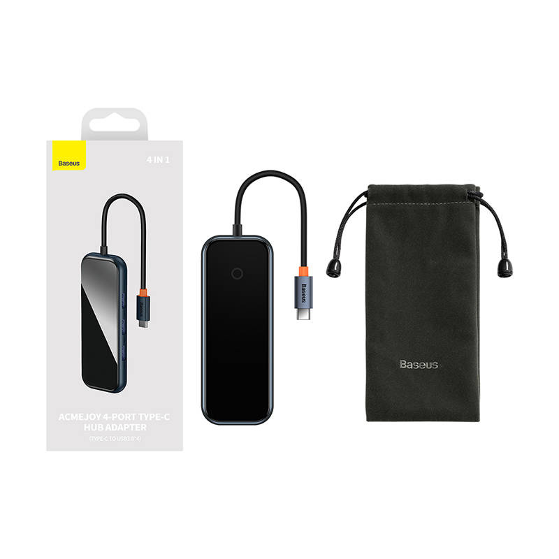 USB хъб Baseus AcmeJoy WKJZ010513 4-портов USB-C към 1xUSB-C / 4xUSB3.0 - тъмносив - Image 4