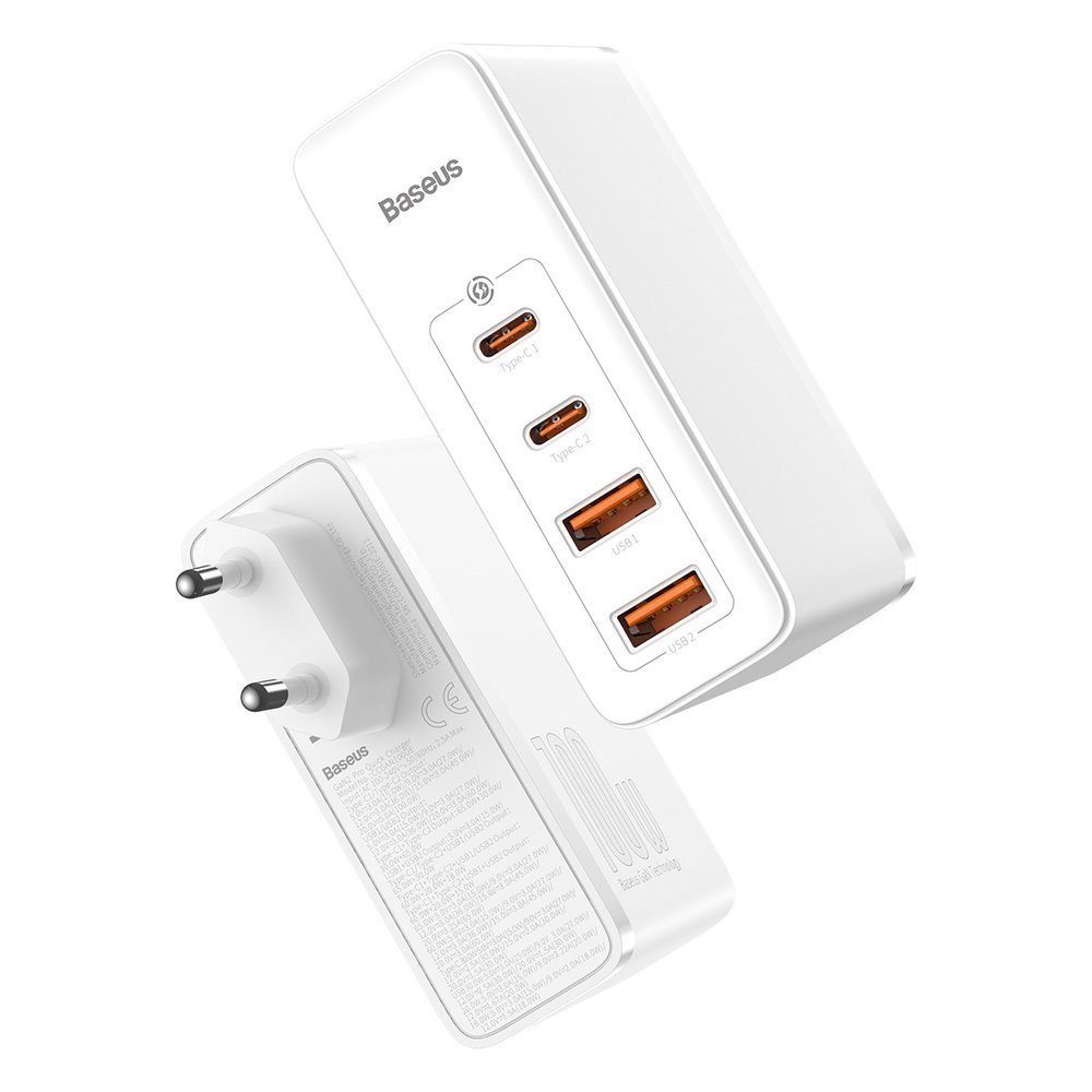 Зарядно устройство Baseus GaN2 Pro 2x USB Type-C / 2x USB 100W CCGAN2P-L02 - бял - Image 3