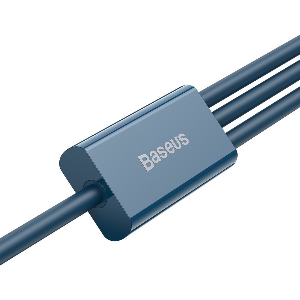 Кабел Baseus Superior 3 в 1 USB-А към Lightning, micro USB и USB-С 3,5 A 1,5 м CAMLTYS-03 - син - Image 3