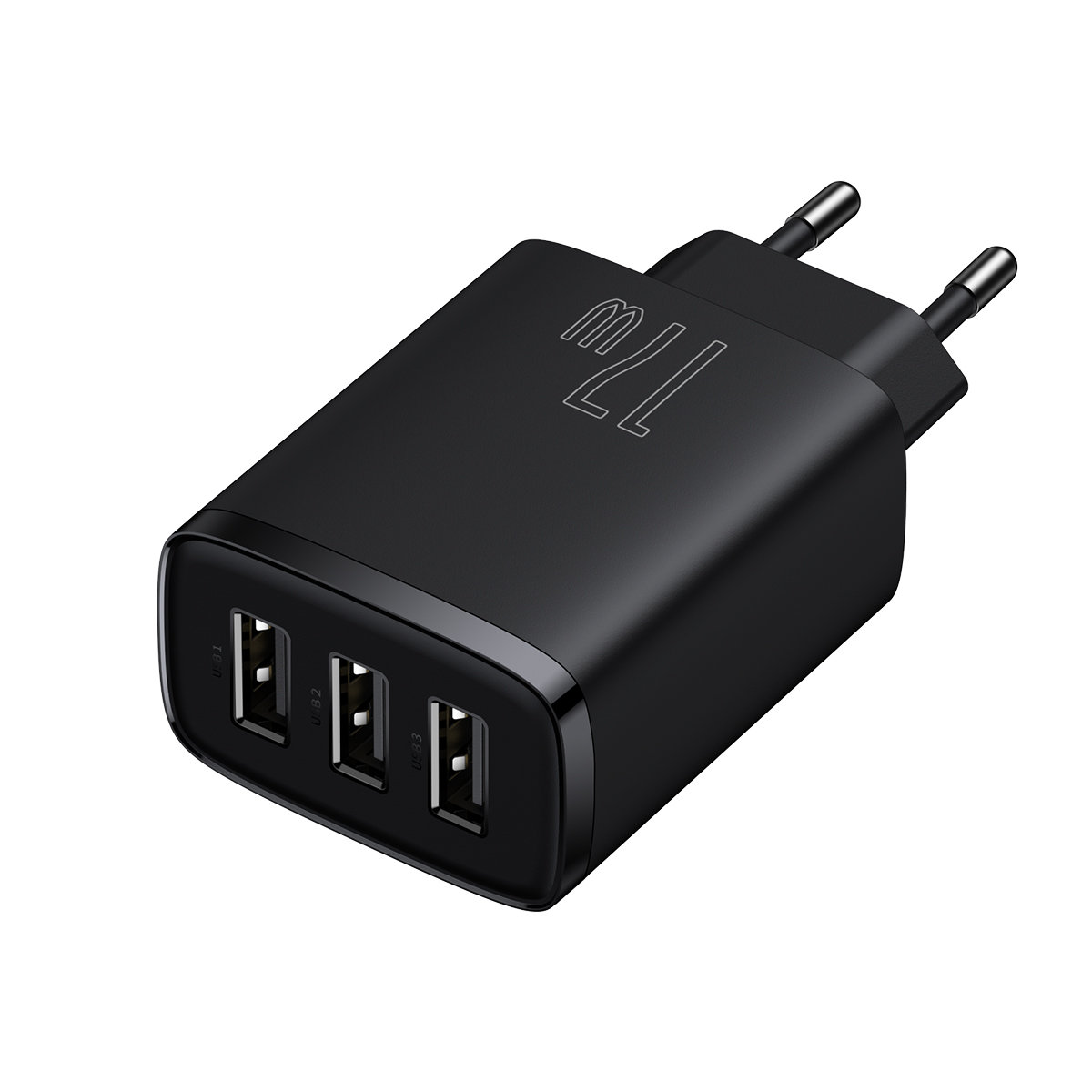 Зарядно устройство Baseus Compact CCXJ020101 с USB троен порт 17W черно - Image 4