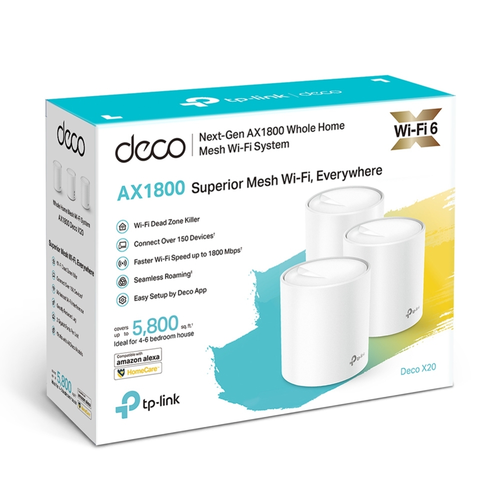 Безжична Wi-fi 6 Mesh система TP-Link Deco X20(3-pack) AX1800 - Image 5