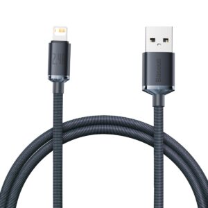 Кабел Baseus CAJY000101 Crystal Shine USB Type A към Lightning, 2.4A  2м - черен