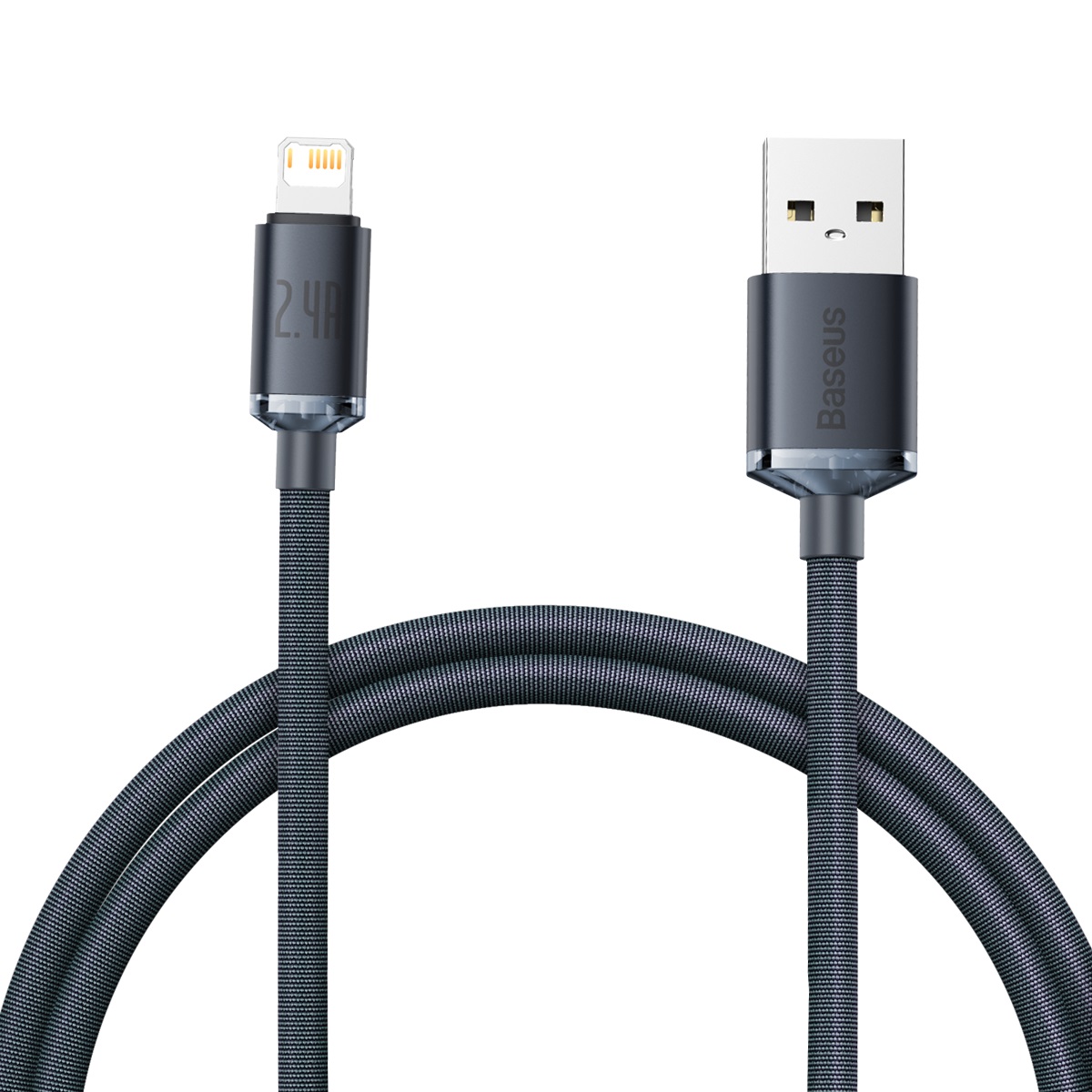 Кабел Baseus CAJY000101 Crystal Shine USB Type A към Lightning, 2.4A 2м - черен
