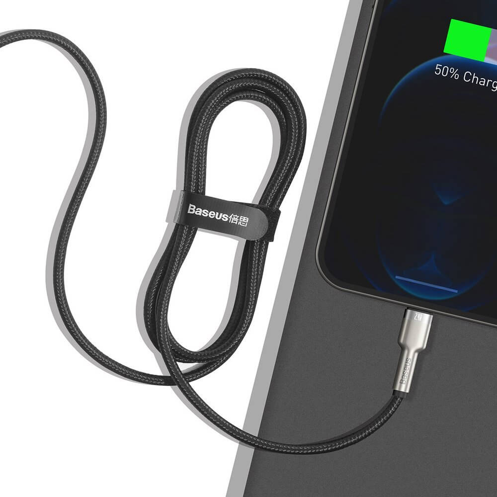 Кабел Baseus Cafule Metal Series USB-A към Lightning, 2м CALJK-B01 - Image 4