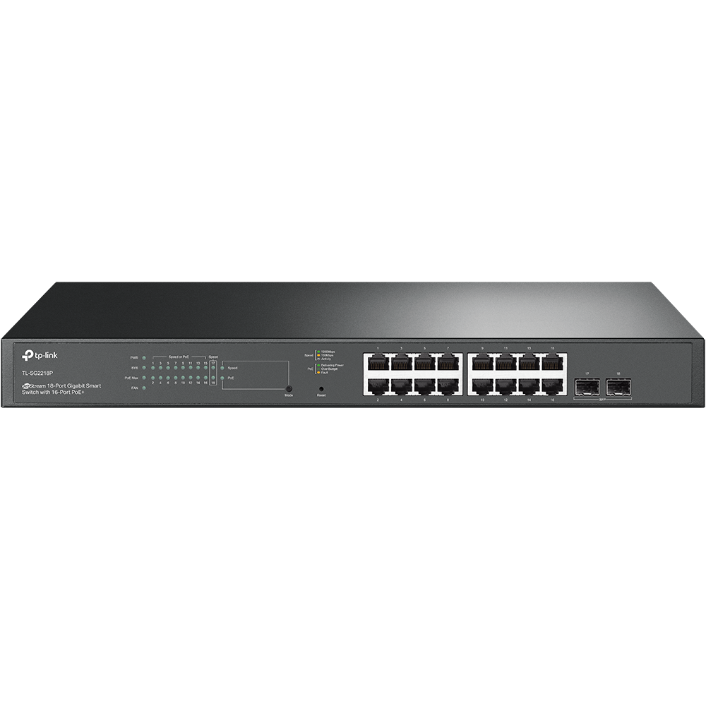 18-портов гигабитен управляем комутатор TP-Link JetStream TL-SG2218P с 16-портов PoE+