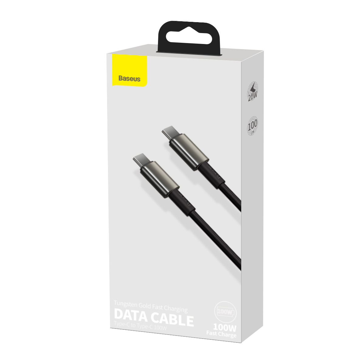 Кабел Baseus Tungsten Gold USB Type-C към USB Type-C, 1м, черен - Image 3