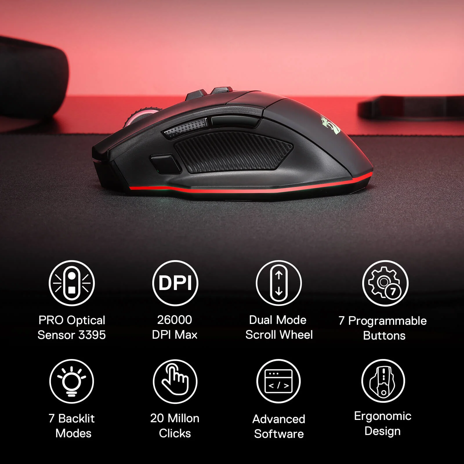 Геймърска мишка Redragon Rind Pro M813 M813RGB-PRO - Image 3