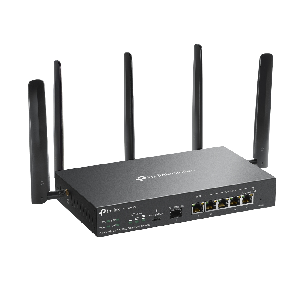 Гигабитен VPN рутер TP-Link Omada 4G+ Cat6 ER706W-4G AX3000 - Image 4