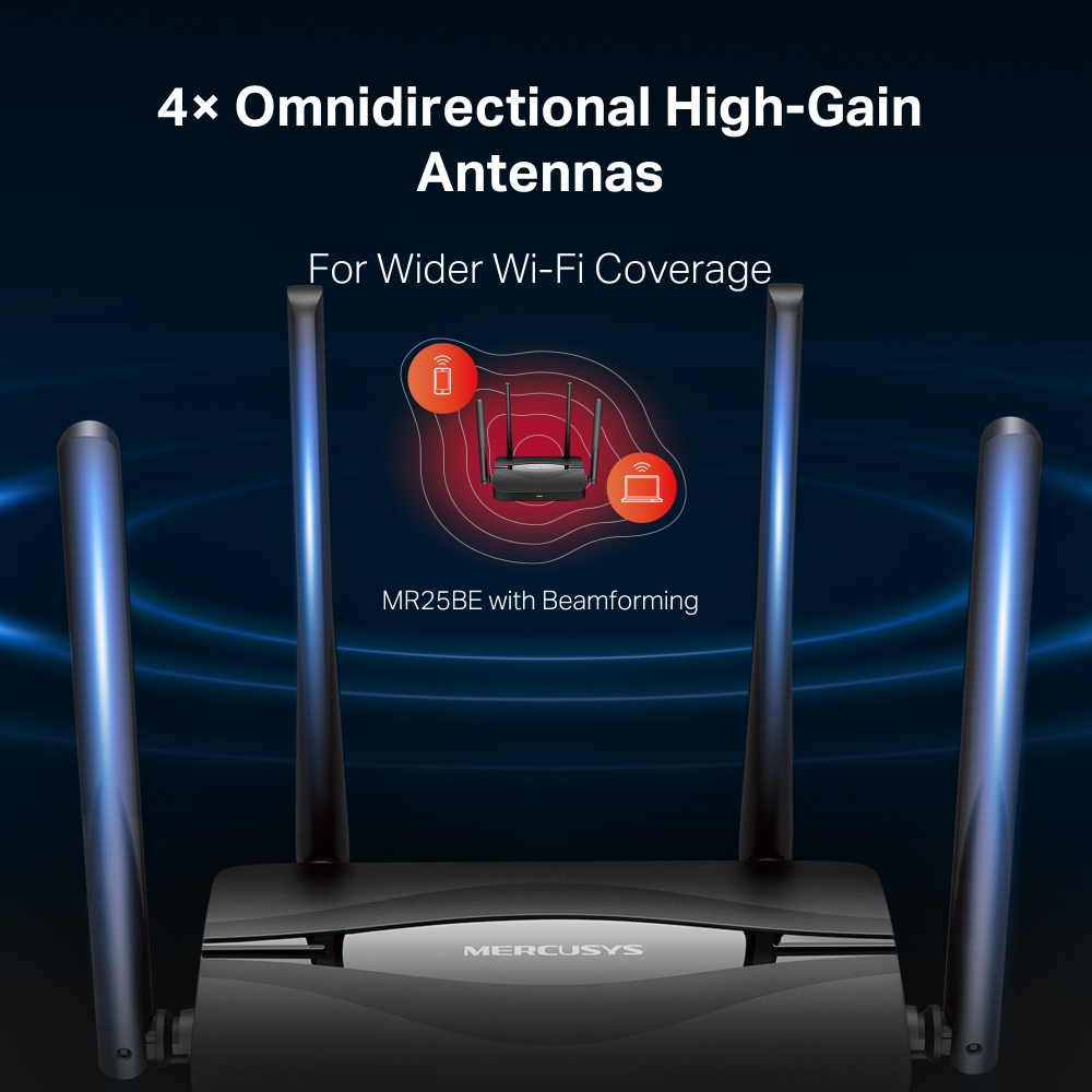 2-лентов Wi-Fi 7 рутер Mercusys MR25BE BE3600 - Image 5