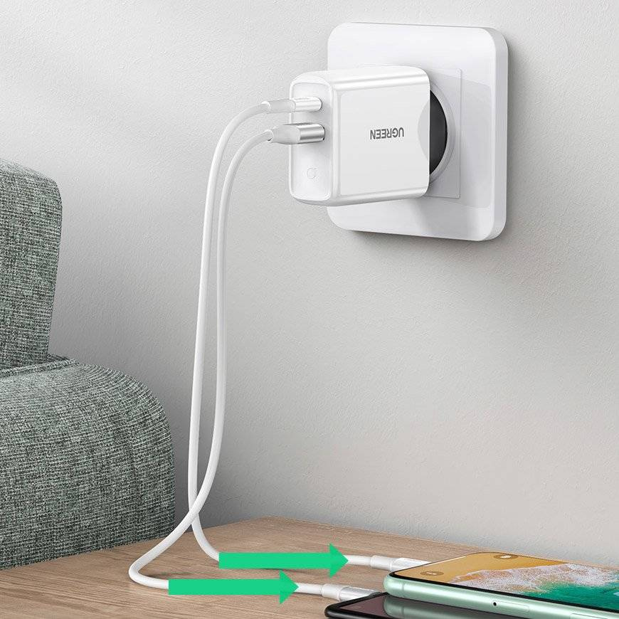 Зарядно устройство Ugreen 60468 Fast USB Type C / USB 36W Quick Charge 3.0 - Image 4