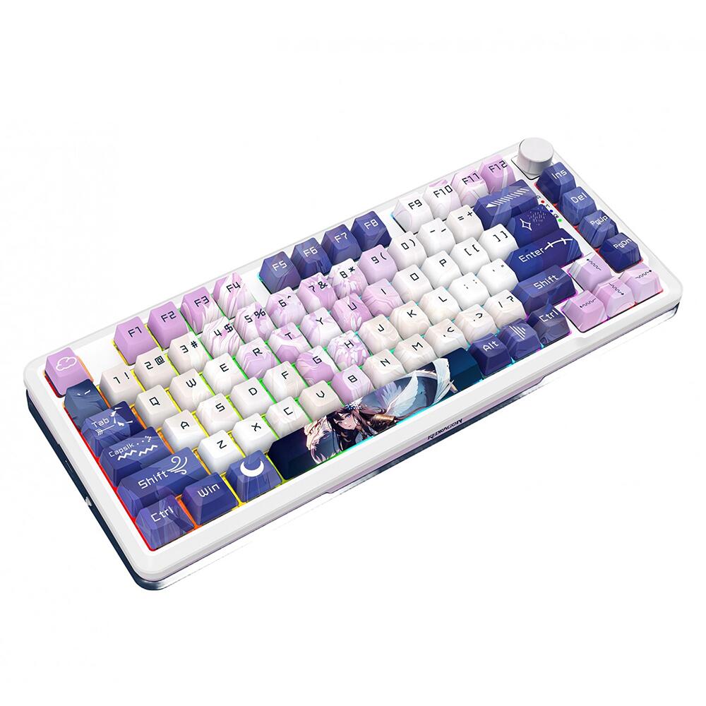 Механична Bluetooth и безжична геймърска клавиатура Redragon Cyrus Pro Anime K681ACG-RGB-PRO с RGB осветление - бяла - Image 3