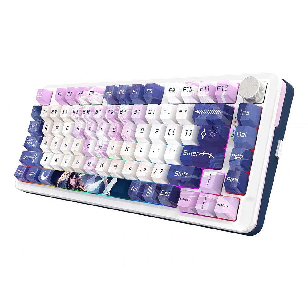 Механична Bluetooth и безжична геймърска клавиатура Redragon Cyrus Pro Anime K681ACG-RGB-PRO с RGB осветление - бяла - Image 5