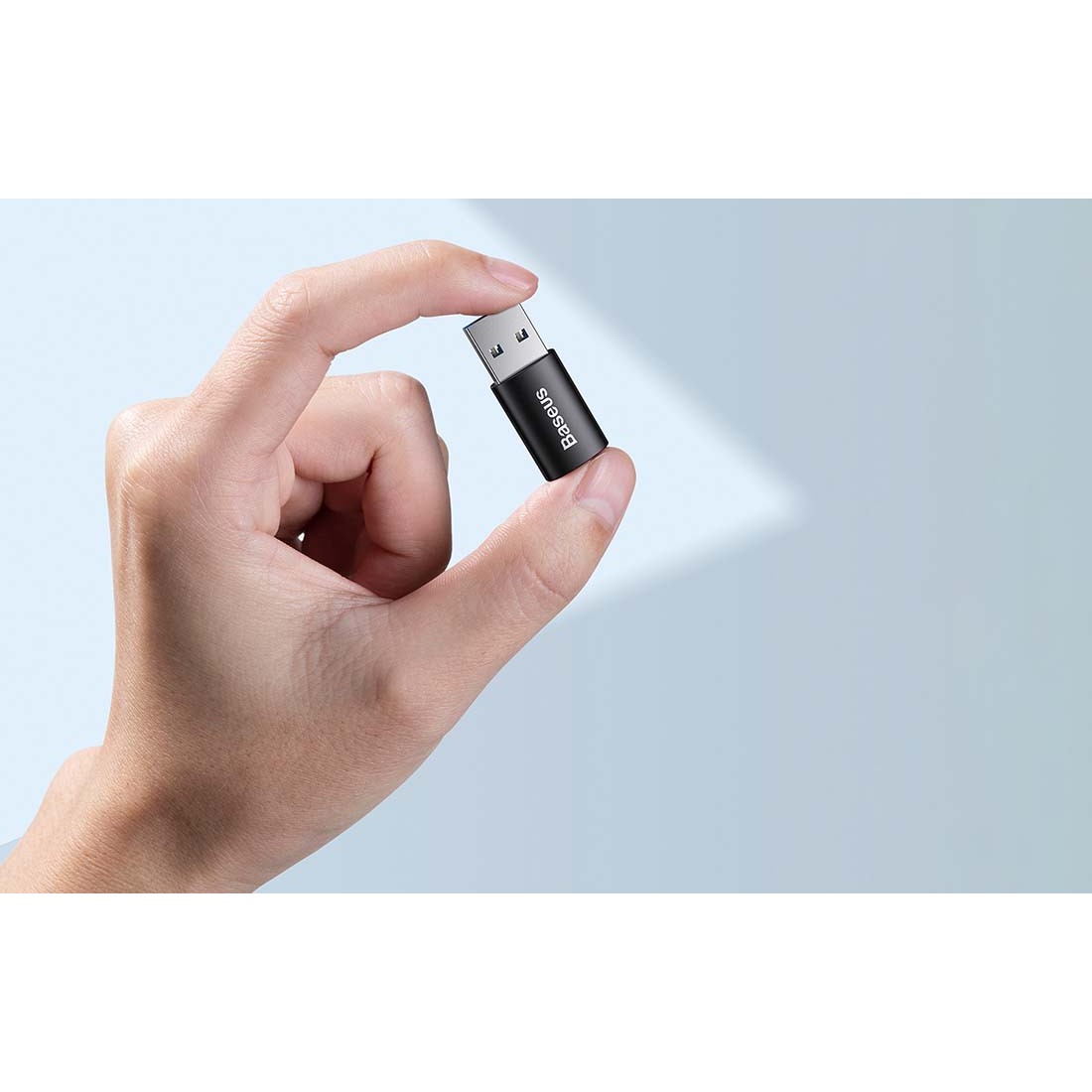 Адаптер Baseus Ingenuity USB-A мъжко към USB-C женско adapter OTG (USB 3.1) за мобилни устройства с USB-C порт ZJJQ000101 - черен - Image 2