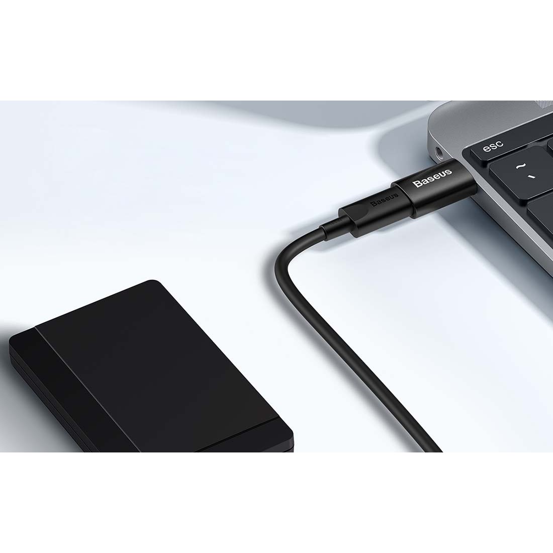 Адаптер Baseus Ingenuity USB-A мъжко към USB-C женско adapter OTG (USB 3.1) за мобилни устройства с USB-C порт ZJJQ000101 - черен - Image 3