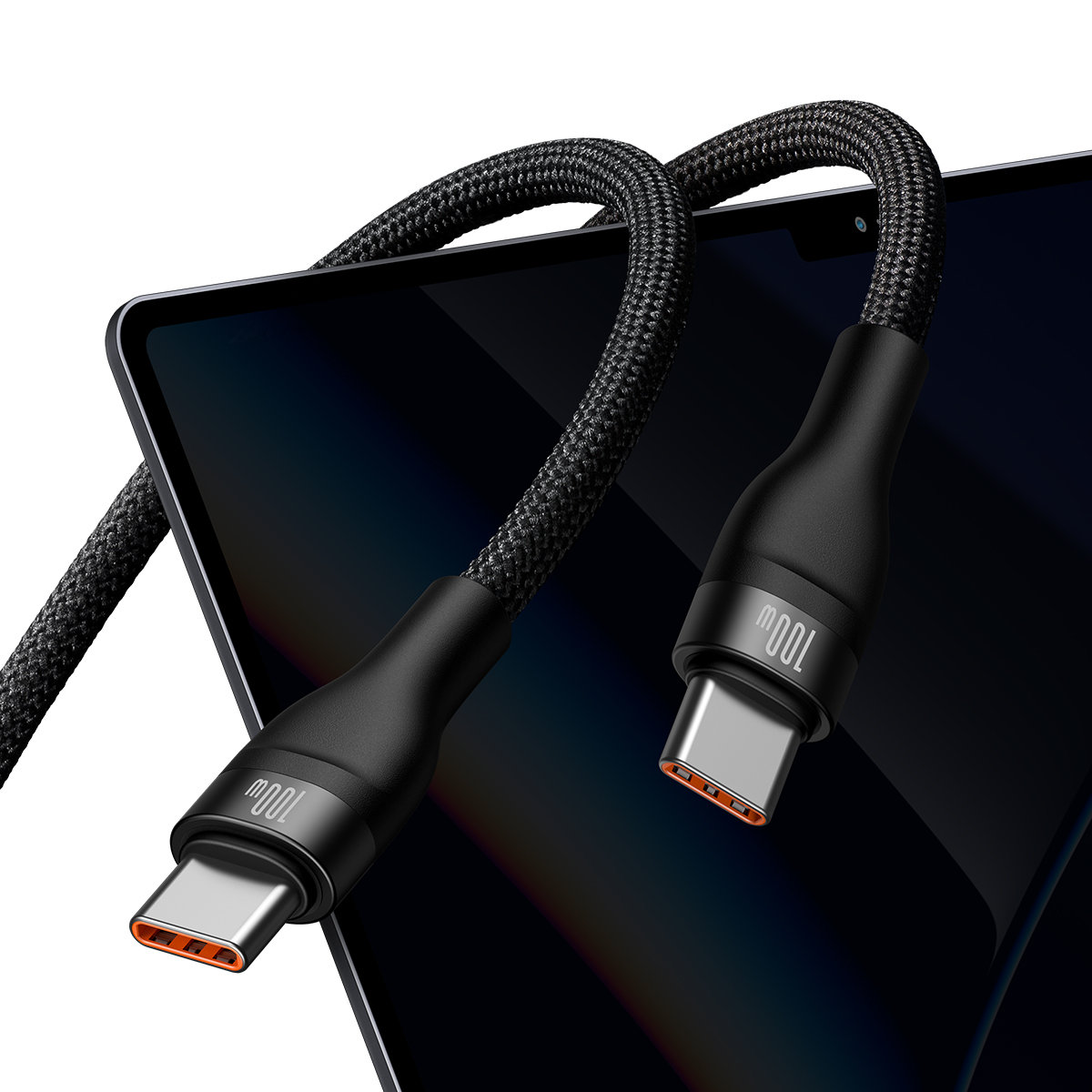 Кабел Baseus Flash Series Ⅱ Fast Charging 2 в 1 USB-C - 2xUSB-C 100W 1.5м CASS060001 - черен - Image 2