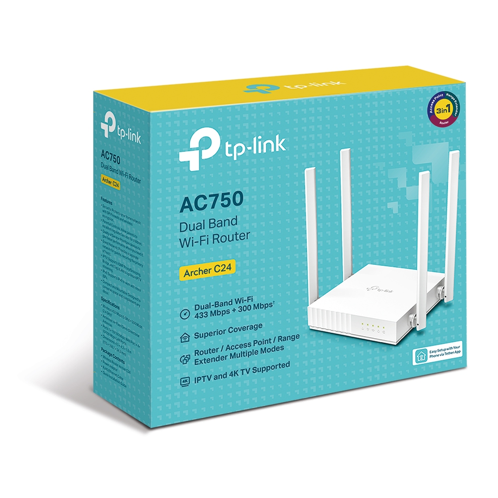 2-лентов безжичен рутер TP-Link Archer C24 AC750 - Image 5