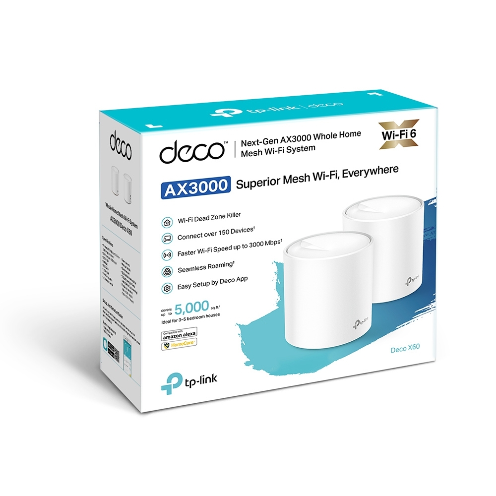 Безжична Wi-fi 6 Mesh система TP-Link Deco X60(2-pack) AX3000 - Image 5
