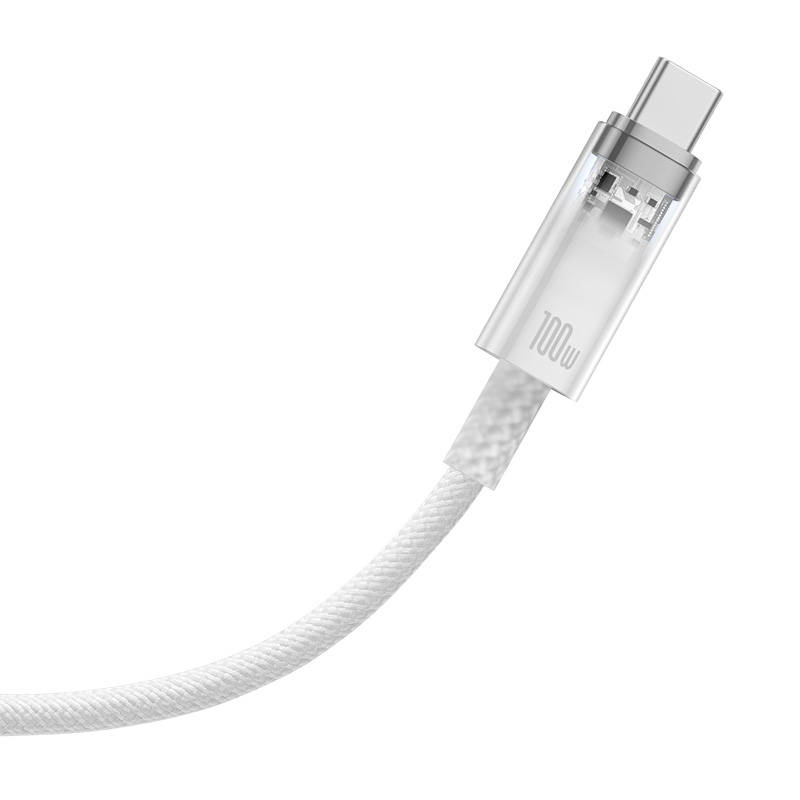 Кабел Baseus Explorer USB към USB-C 100W 2м CATS010502 - бял - Image 2