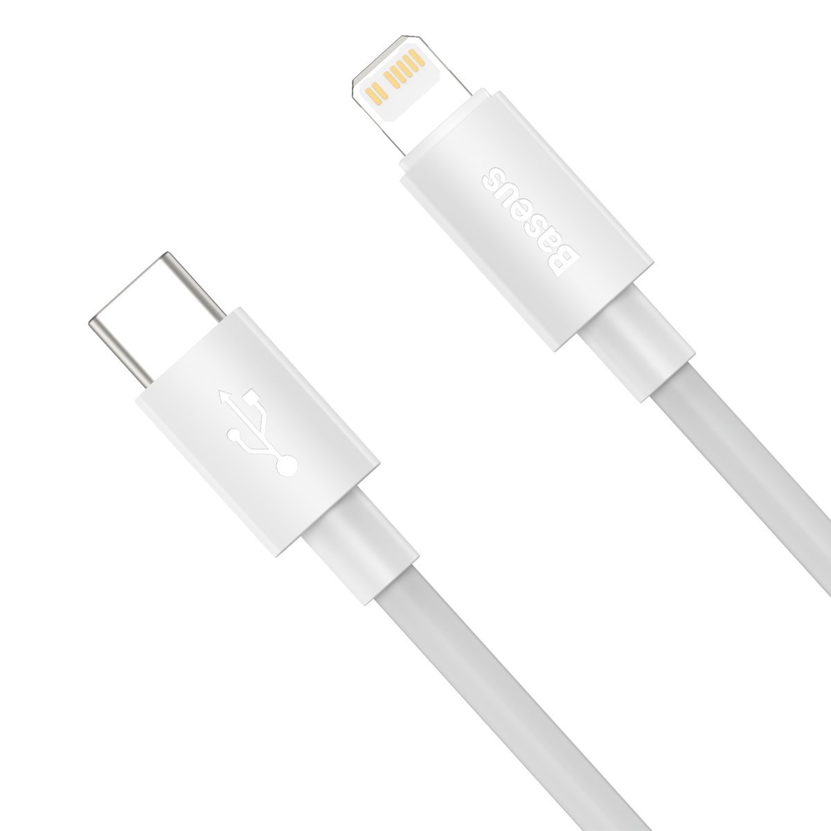 Кабел Baseus TZCATLZJ-02 USB-C към Lightning за бързо зареждане 2 броя, PD 20W, 1.5м - бял - Image 4