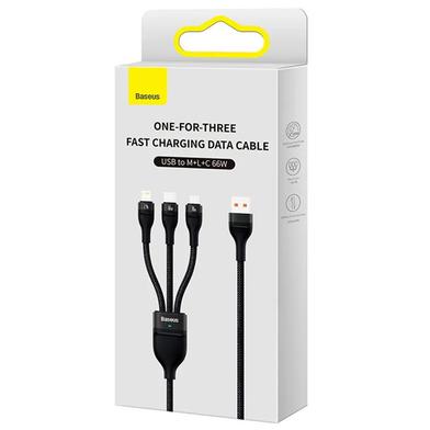Кабел за данни за бързо зареждане Baseus Flash Series Ⅱ USB към M L C 66W 1.2м CASS040001 - черен - Image 2