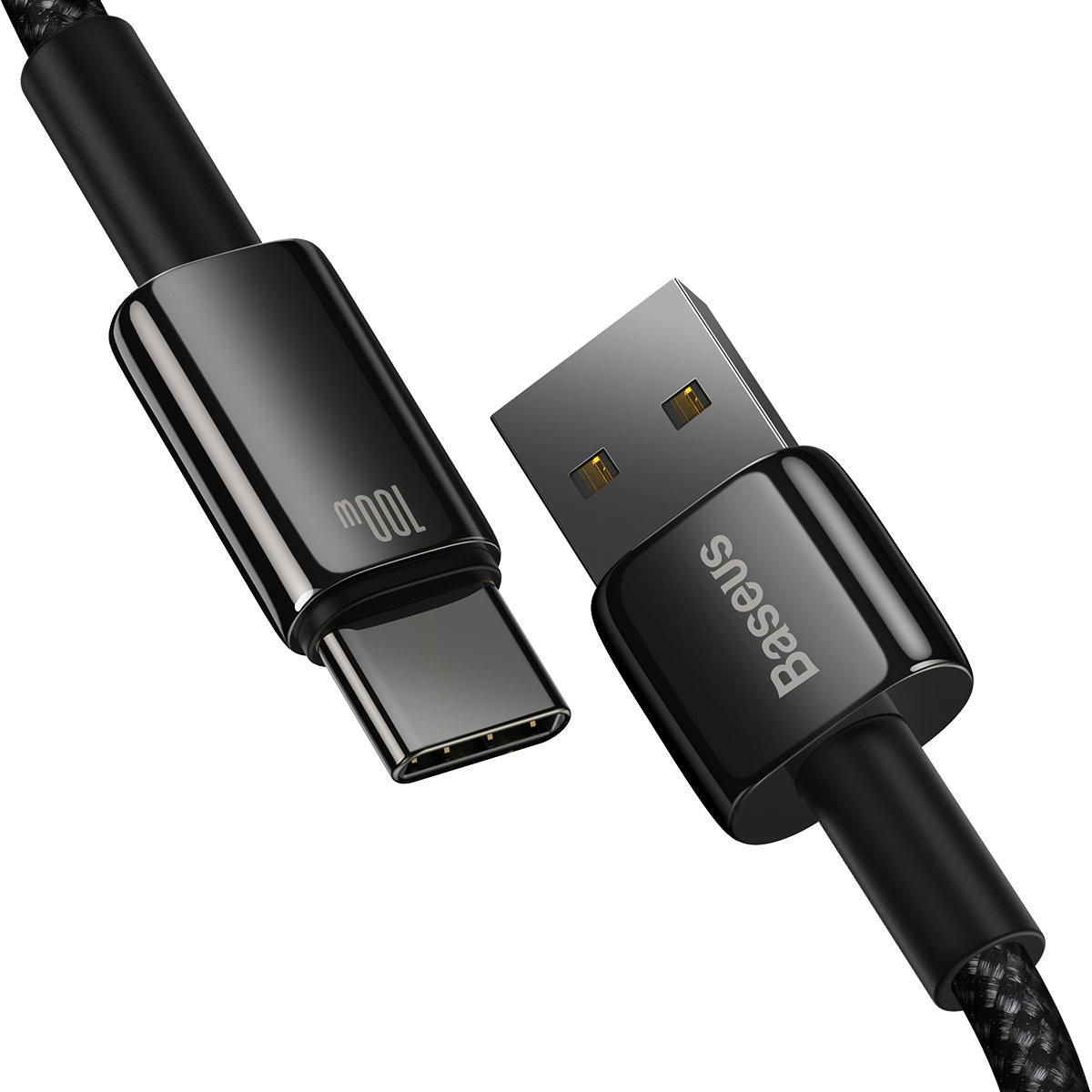 Кабел Baseus Tungsten Gold 100W USB-A към USB-C 2м CAWJ000101 - черен - Image 3