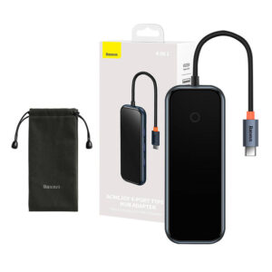 USB хъб Baseus AcmeJoy WKJZ010013 4-портов USB-C към 3xUSB 3.0 + USB-C PD - тъмносив