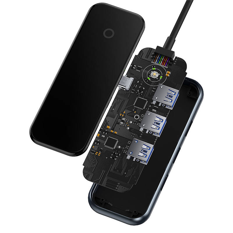 USB хъб Baseus AcmeJoy WKJZ010013 4-портов USB-C към 3xUSB 3.0 + USB-C PD - тъмносив - Image 5