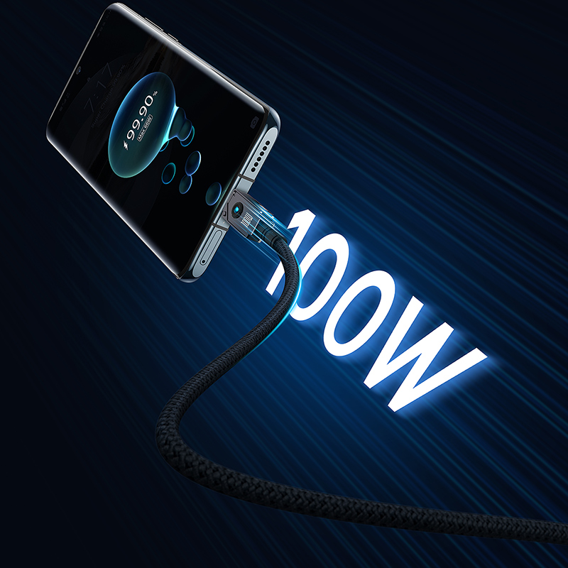 Кабел Baseus Unbreakable Series USB към Type-C 100W 2м P10355801111-01 - черен - Image 4